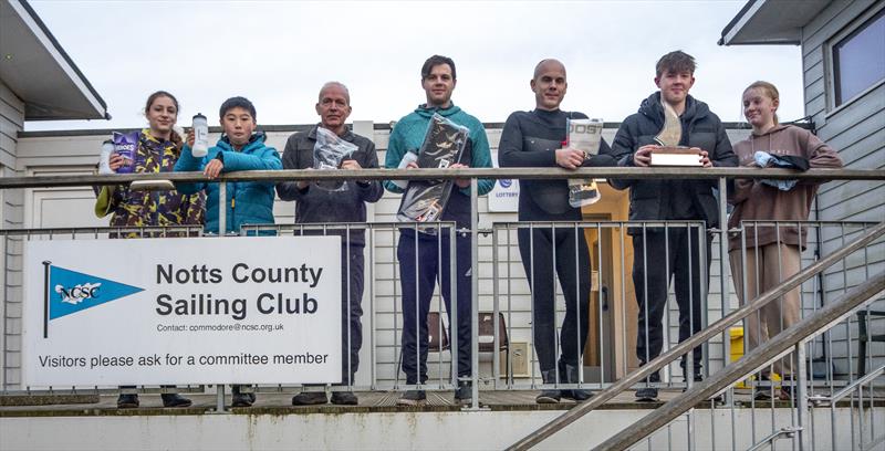 Prize winners at the Notts County Cooler photo copyright David Eberlin taken at Notts County Sailing Club