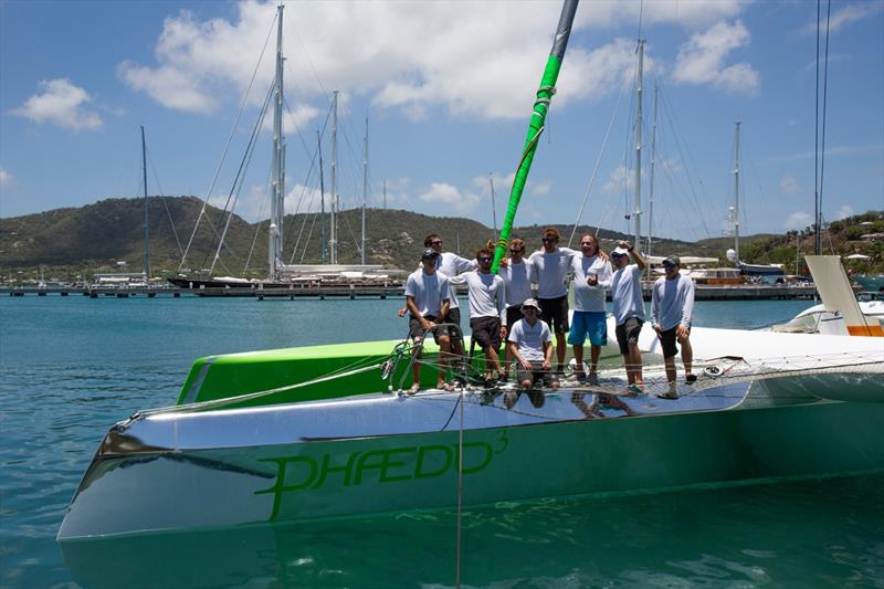 Phaedo^3 breaks the Guadeloupe to Antigua record by 51 minutes photo copyright Rachel Jaspersen / Team Phaedo taken at Antigua Yacht Club and featuring the MOD70 class