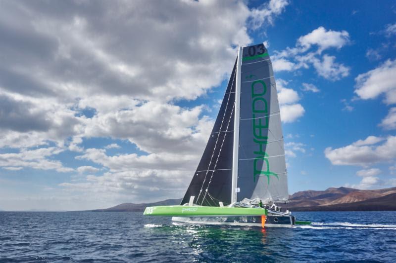Lloyd Thornburg's MOD70, Phaedo 3, co-skippered by Brian Thompson starts the RORC Transatlantic Race photo copyright RORC / James Mitchell taken at  and featuring the MOD70 class