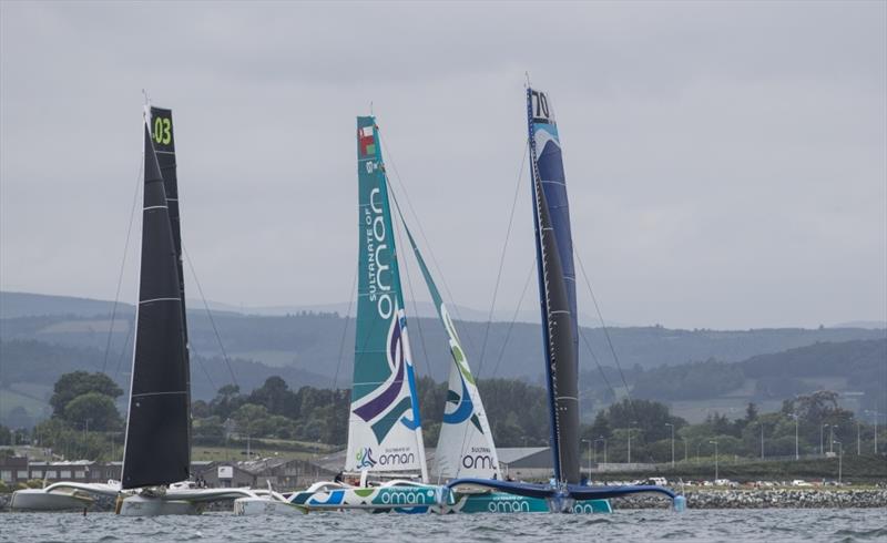 Volvo Round Ireland Race 2016 start photo copyright Lloyd Images taken at Wicklow Sailing Club and featuring the MOD70 class