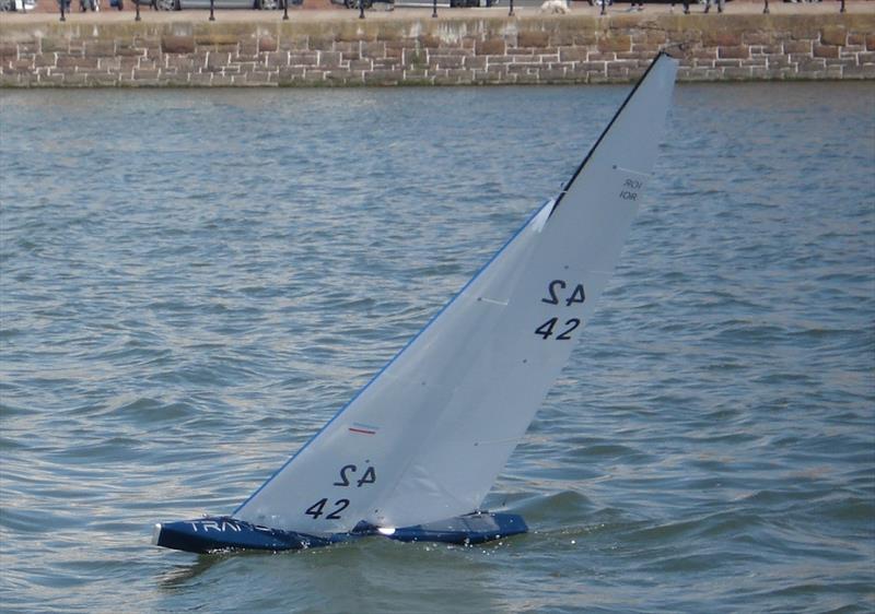 Brad Gibson's new Trance ahead of the 10 Rater Class Nationals at West Kirby photo copyright Victoria Gibson taken at West Kirby Sailing Club and featuring the Model Yachting class