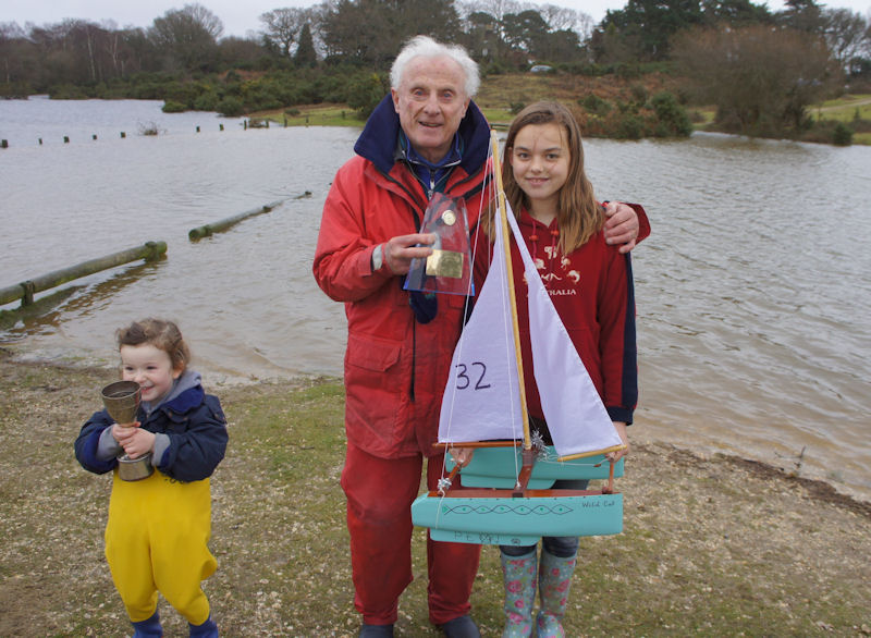 (l to r) 2012 Setley Cup winner Annabelle Hutchinson, PRO Stuart Jardine, Seahorse Trophy winner Emma Bennett photo copyright Ann Brunskill taken at  and featuring the Model Yachting class