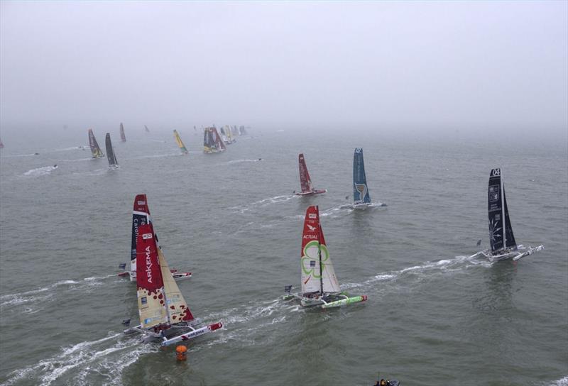 Transat Jacques Vabre start photo copyright Jean Marie Liot / DPPI / TJV taken at  and featuring the Multi 50 class