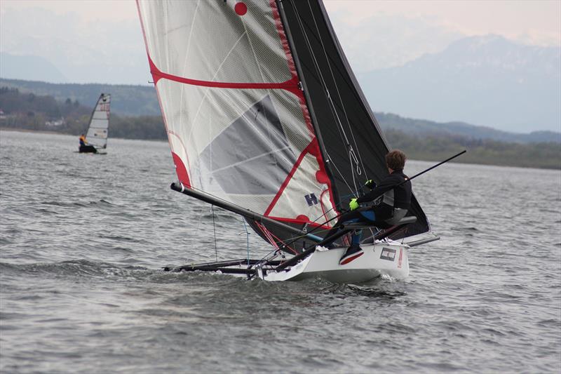 Musto Skiffs at Skiffania Diessen Germany on Lake Ammersee photo copyright Frank Reger taken at  and featuring the Musto Skiff class