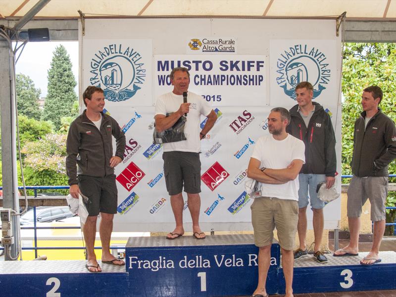 Richie Robertson wins the ACO Musto Skiff Pre-Worlds at Lake Garda photo copyright Tim Chapman taken at Fraglia Vela Riva and featuring the Musto Skiff class