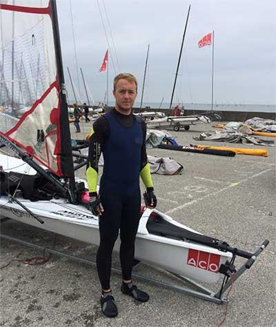 Dan Henderson wins both races on day 1 of the Musto Skiff pre-worlds photo copyright Paul Manning taken at Yacht Club de Carnac and featuring the Musto Skiff class