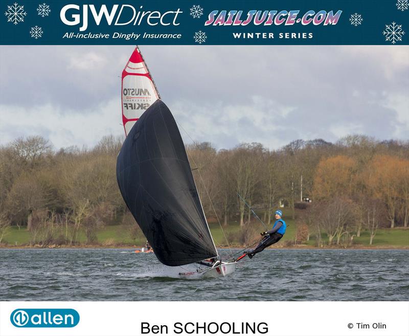 Ben Schooling during the GJW Direct SailJuice Winter Series photo copyright Tim Olin / www.olinphoto.co.uk taken at Oxford Sailing Club and featuring the Musto Skiff class