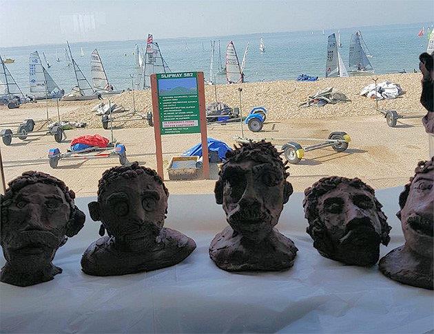 Lionel Richie sculptures at the Stokes Bay Musto Skiff Open - photo © Tim Olin / www.olinphoto.co.uk