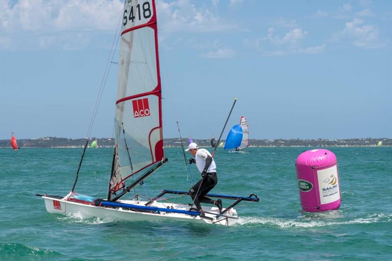 Day 2 – ACO 9th MUSTO Skiff AUS Championship photo copyright Peter La Fontaine taken at Blairgowrie Yacht Squadron and featuring the Musto Skiff class