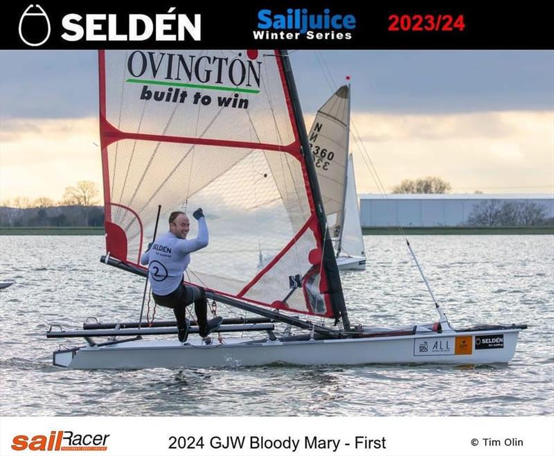 Sam Pascoe wins the GJW Direct 48th Bloody Mary photo copyright Tim Olin / www.olinphoto.co.uk taken at Queen Mary Sailing Club and featuring the Musto Skiff class