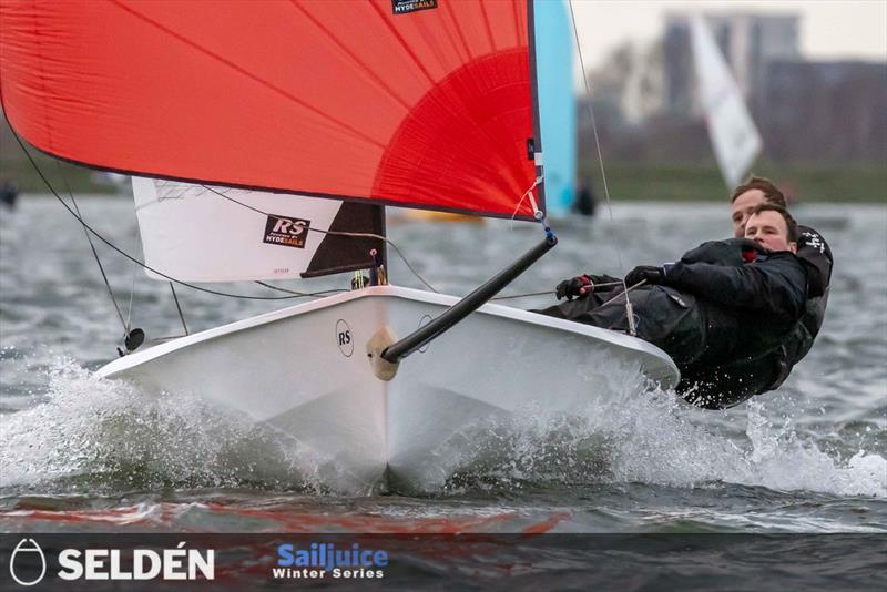 Jack Holden and Rob Henderson finish 3rd in the GJW Direct 48th Bloody Mary photo copyright Tim Olin / www.olinphoto.co.uk taken at Queen Mary Sailing Club and featuring the Musto Skiff class