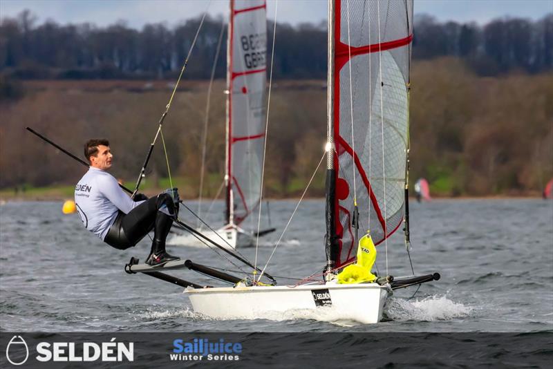 Dan Vincent takes third in the Tiger Trophy 2024, as part of the Seldén Sailjuice Winter Series photo copyright Tim Olin / www.olinphoto.co.uk taken at Rutland Sailing Club and featuring the Musto Skiff class