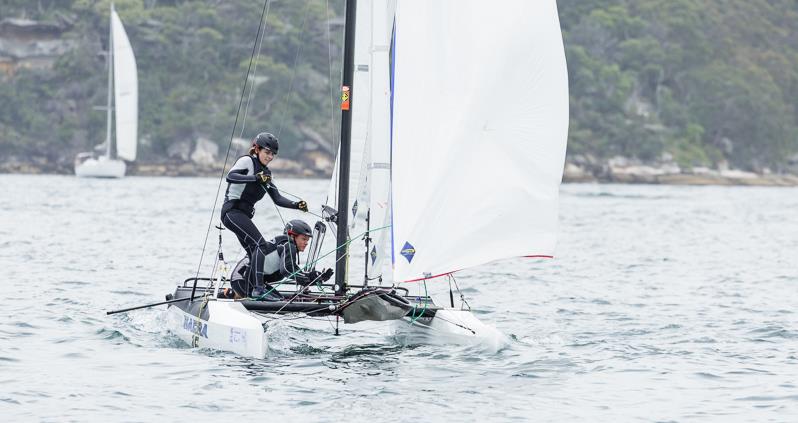 Liddell and Jones win three from three at Sail Sydney 2017 photo copyright Robin Evans taken at Woollahra Sailing Club and featuring the Nacra 15 class