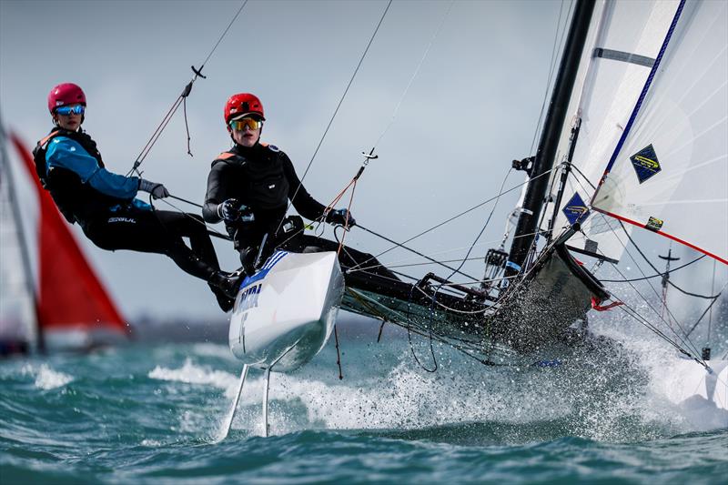 British Youth Sailing Team 2024: Eloise Smith and Ollie Laker, Nacra 15 photo copyright Paul Wyeth / RYA taken at Weymouth & Portland Sailing Academy and featuring the Nacra 15 class