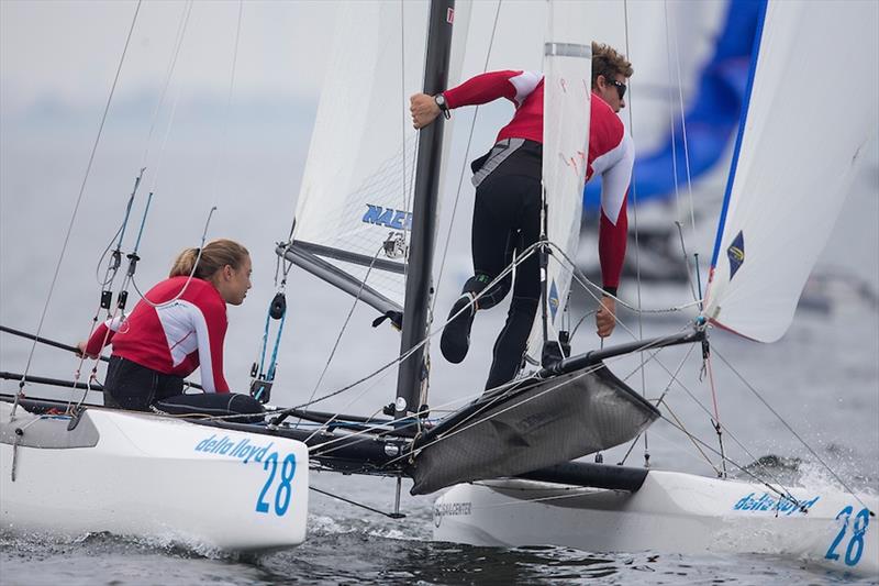 Light winds for day 2 of the 30th Delta Lloyd Regatta photo copyright Guilain Grenier taken at Royal Yacht Club Hollandia and featuring the Nacra 17 class