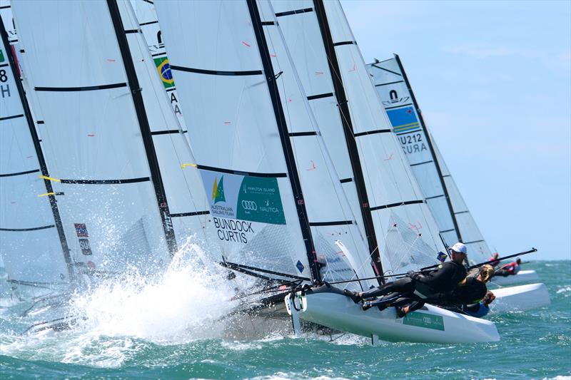 Breeze on for day 2 of the Nacra 17 Europeans at la Grande Motte photo copyright Antoine Beysens taken at Yacht Club de la Grande Motte and featuring the Nacra 17 class
