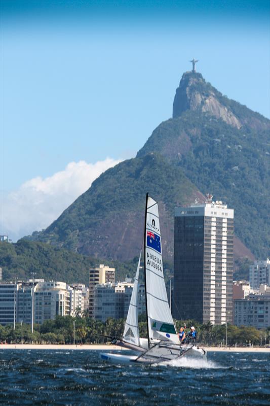 Day 6 at the Aquece Rio - International Sailing Regatta 2014 photo copyright International Sailing Federation taken at  and featuring the Nacra 17 class
