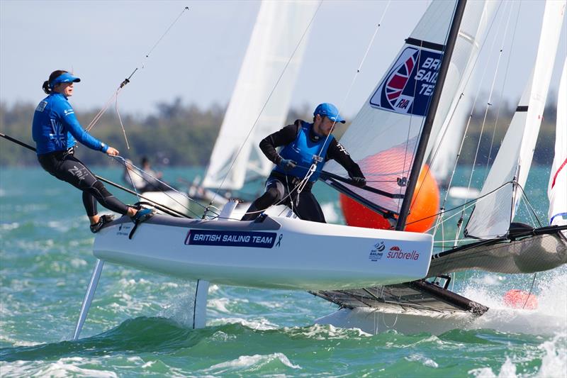 ISAF Sailing World Cup Miami day 3 photo copyright Ocean Images taken at Coconut Grove Sailing Club and featuring the Nacra 17 class