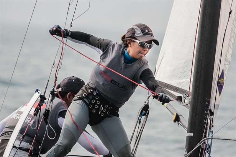 ISAF Sailing World Cup Qingdao day 3 photo copyright Daniel Smith taken at  and featuring the Nacra 17 class
