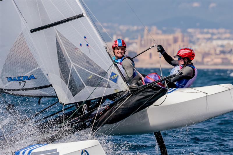Micah Wilkinson and Erica Dawson - Nacra 17  (NZL ) - Trofeo Princesa Sofia - Mallorca - April 2022 - photo © Sailing Energy