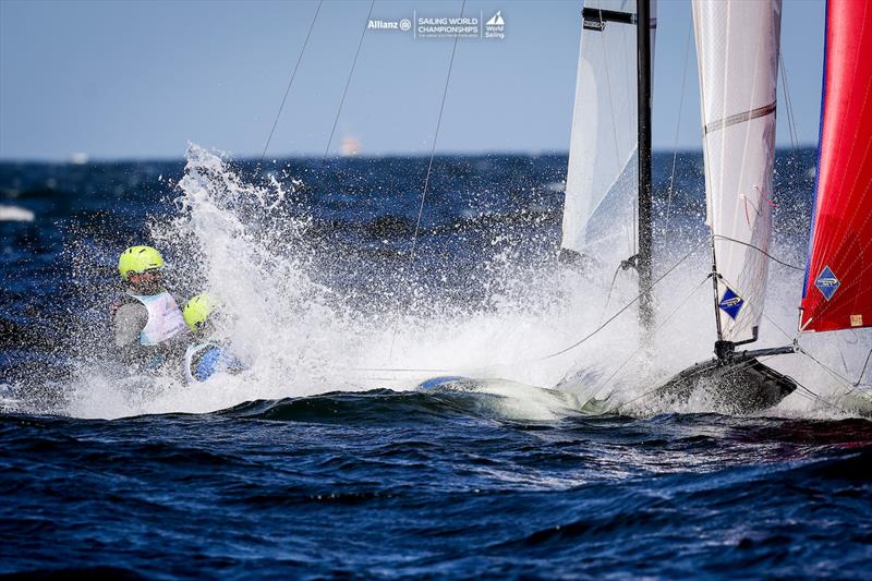 2023 Allianz Sailing World Championships Day 2 photo copyright Sailing Energy / World Sailing taken at  and featuring the Nacra 17 class