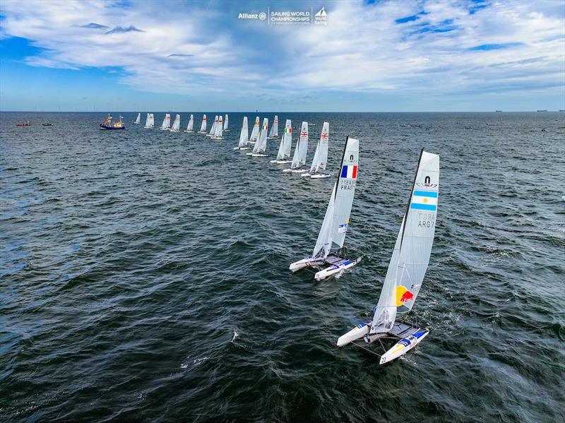 2023 Allianz Sailing World Championships Day 2 photo copyright Sailing Energy / World Sailing taken at  and featuring the Nacra 17 class