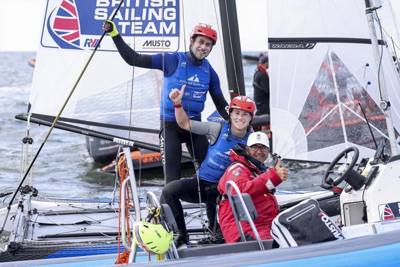 John Gimson and Anna Burnet in the 2023 Allianz Sailing World Championships in The Hague photo copyright Sailing Energy / World Sailing taken at  and featuring the Nacra 17 class