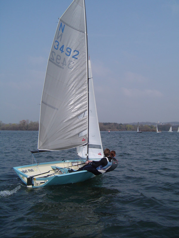 Graham Camm & Zoe Ballantyne win the Burghfield National 12 open photo copyright Marc Sollars taken at Burghfield Sailing Club and featuring the National 12 class