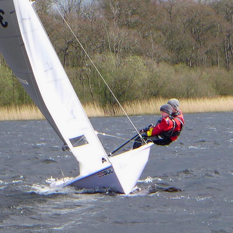 Ed and Tom Storey, 3rd overall after close racing in challenging conditions at the National 12 Scottish Championships photo copyright Stewart Mitchell taken at Annandale Sailing Club and featuring the National 12 class