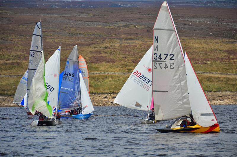 Mark and Anna rounding the leeward mark during the Bart's Bash race at Yorkshire Dales photo copyright Jane Lister / YDSC taken at Yorkshire Dales Sailing Club and featuring the National 12 class