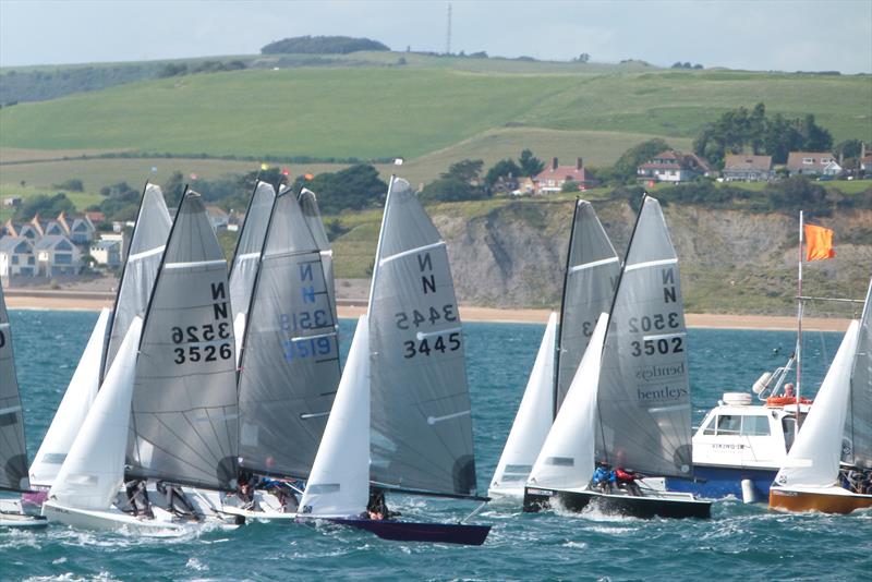 Start line during the Gul National 12 Championship at Weymouth photo copyright Frances Copsey taken at Weymouth Sailing Club and featuring the National 12 class