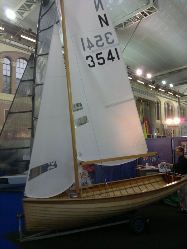 The clinker construction 'Gruffalo' on the National 12 stand at the RYA Dinghy Show photo copyright NTOA taken at RYA Dinghy Show and featuring the National 12 class
