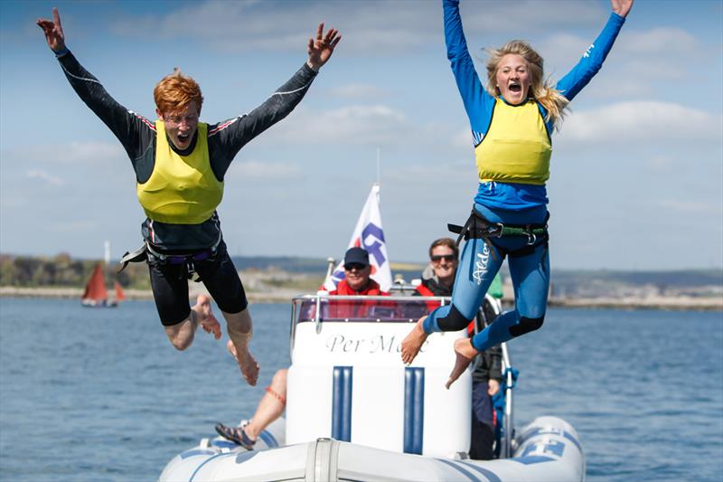 Robert York and Imogen Sills,RS:X winners at the RYA Youth National Championships photo copyright Paul Wyeth / RYA taken at Weymouth & Portland Sailing Academy and featuring the RS:X class