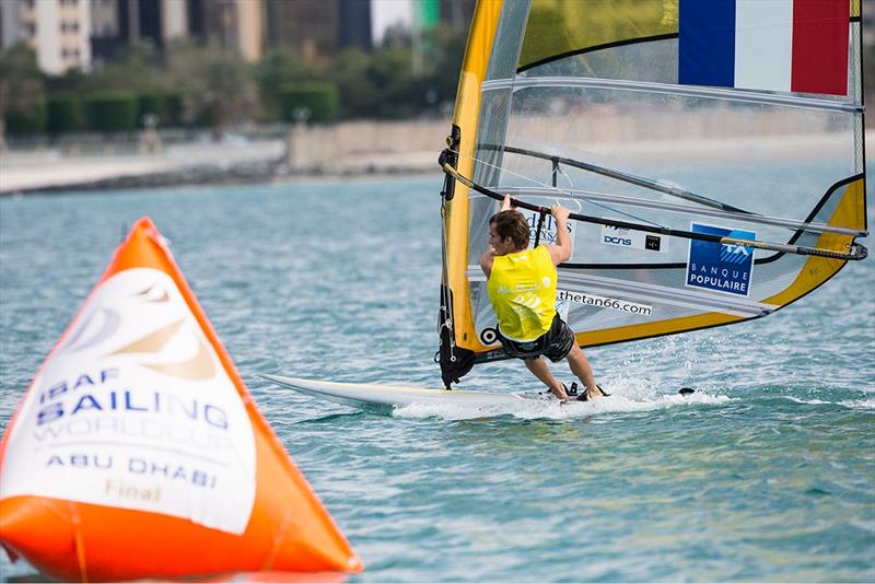 Louis Giard wins the Men's RS:X class at the ISAF Sailing World Cup Final in Abu Dhabi - photo © Jesus Renedo / Sailing Energy / ISAF