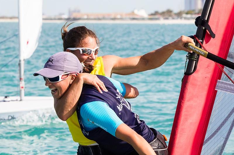Bryony Shaw wins the Women's RS:X class at the ISAF Sailing World Cup Final in Abu Dhabi photo copyright Pedro Martinez / Sailing Energy / ISAF taken at  and featuring the RS:X class