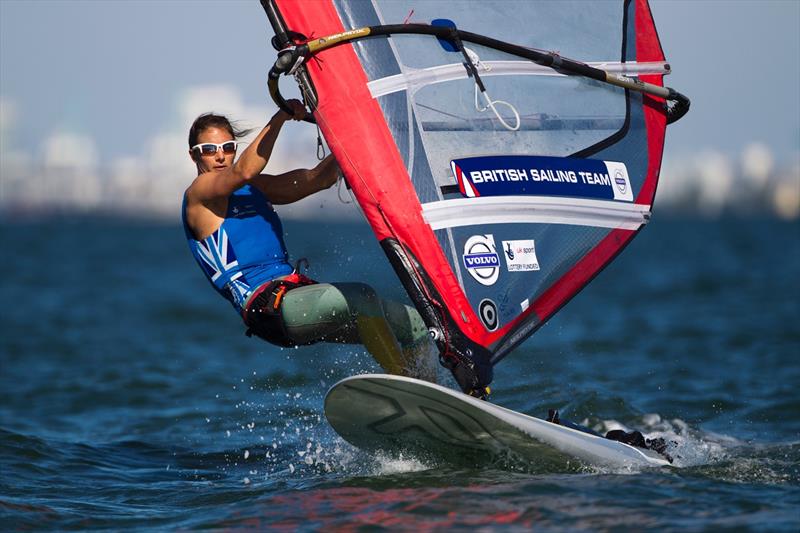 Bryony Shaw on day 2 at ISAF Sailing World Cup Miami photo copyright Ocean Images taken at Coconut Grove Sailing Club and featuring the RS:X class