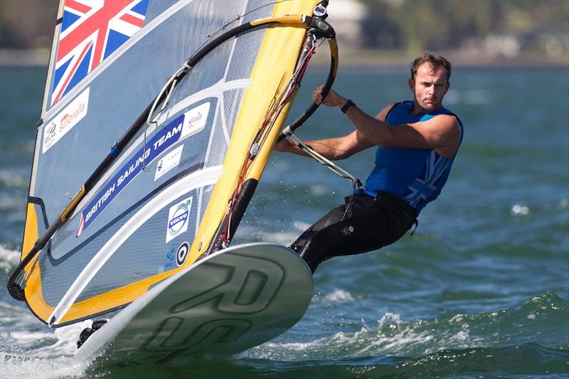 Nick Dempsey on day 3 at ISAF Sailing World Cup Miami photo copyright Ocean Images / British Sailing Team taken at Coconut Grove Sailing Club and featuring the RS:X class