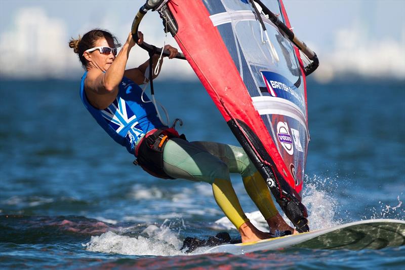 Bryony Shaw on day 3 at ISAF Sailing World Cup Miami photo copyright Ocean Images / British Sailing Team taken at Coconut Grove Sailing Club and featuring the RS:X class
