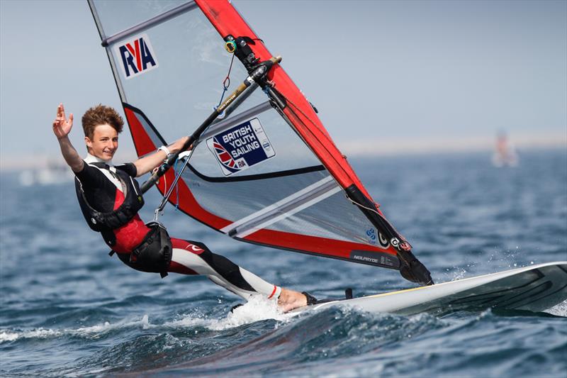 Daniel Wilson at the RYA Youth Nationals photo copyright Paul Wyeth / RYA taken at Weymouth & Portland Sailing Academy and featuring the RS:X class
