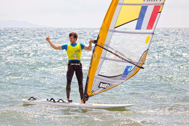 Men's RS:X gold for Pierre Le Coq at ISAF Sailing World Cup Hyères photo copyright Richard Langdon / British Sailing Team taken at COYCH Hyeres and featuring the RS:X class