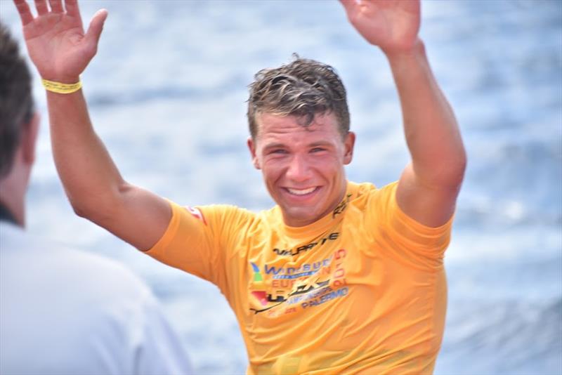 Pawel Tarnowski wins the Mens RS:X European Championships 2015 photo copyright Salvatore Lopez - Albaria taken at  and featuring the RS:X class