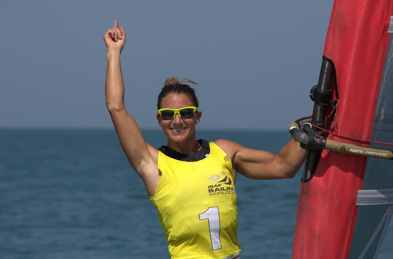 Bryony Shaw wins ISAF Sailing World Cup Final, Abu Dhabi  photo copyright Pedro Martinez / Sailing Energy / ISAF taken at Abu Dhabi Sailing & Yacht Club and featuring the RS:X class