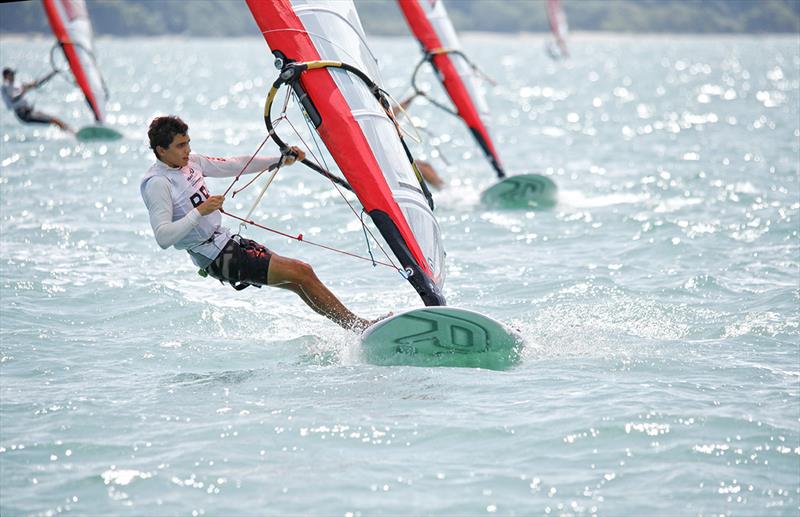Brenno Francioli on day 5 of the Youth Worlds in Langkawi photo copyright Christophe Launay taken at  and featuring the RS:X class