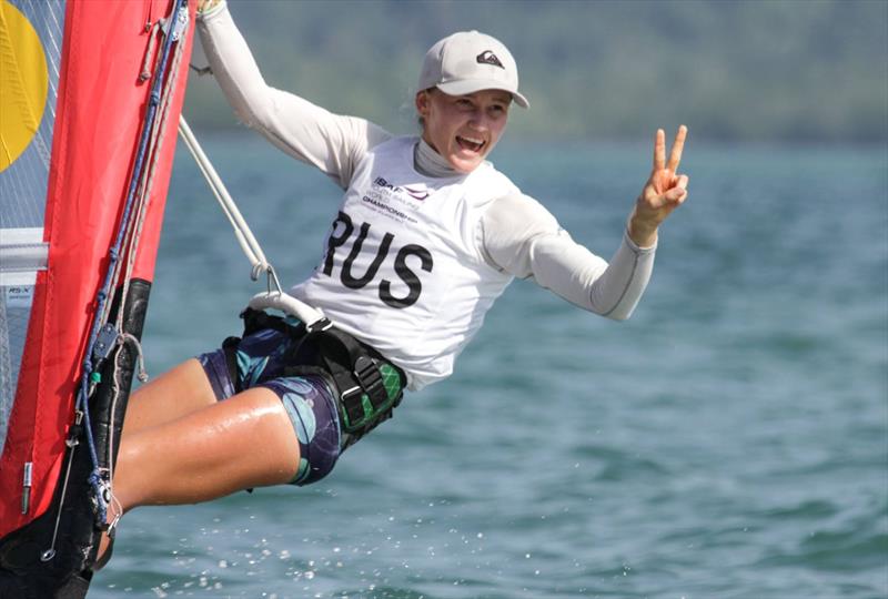 Stefania Elfutina (RUS) at the Youth Worlds in Langkawi photo copyright Christophe Launay taken at  and featuring the RS:X class