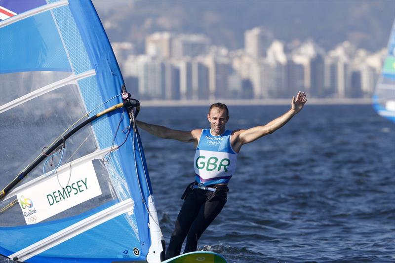 Nick Dempsey takes silver in the Men's RS:X class at the Rio 2016 Olympic Sailing Competition - photo © Richard Langdon / British Sailing Team