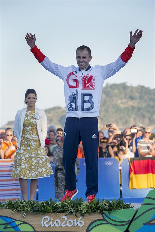 Silver for Nick Dempsey in the Men's RS:X at the Rio 2016 Olympic Sailing Competition photo copyright Richard Langdon / British Sailing Team taken at  and featuring the RS:X class