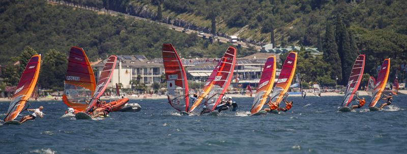 RS:X Youth World Championship on Lake Garda practice race photo copyright Jacopo Salvi / Foto Shop Professional di Riva del Garda taken at Circolo Surf Torbole and featuring the RS:X class