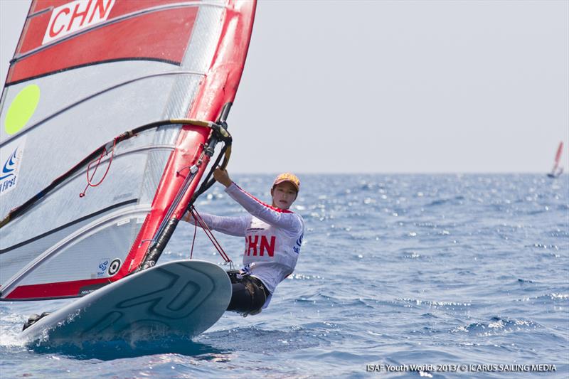Lu Yunxiu wins the Girls RS:X class at the Sail First ISAF Youth Worlds - photo © Icarus / ISAF Youth Worlds