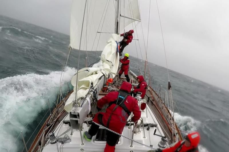 Grey skies don't dampen the spirits onboard Galiana WithSecure - photo © Team Galiana WithSecure / OGR