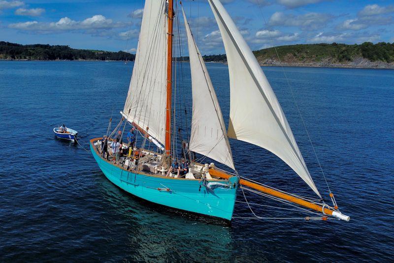 Tallulah, a 44ft pilot cutter, exiting the Helford River, Cornwall photo copyright Corin Nelson-Smith taken at  and featuring the Gaffers class